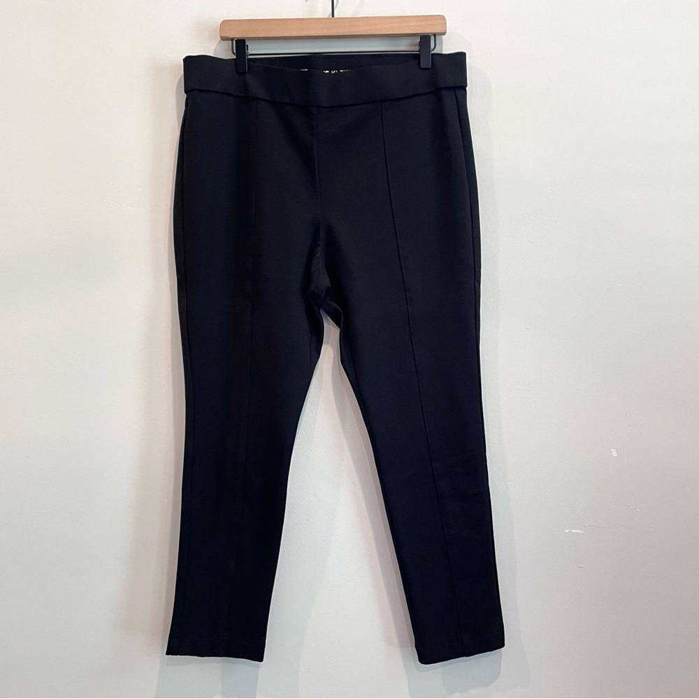 Anne Klein Pull On Front Seam Skinny Ponte Knit Pants